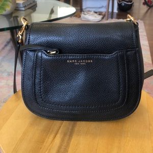 Marc Jacobs black leather saddle bag